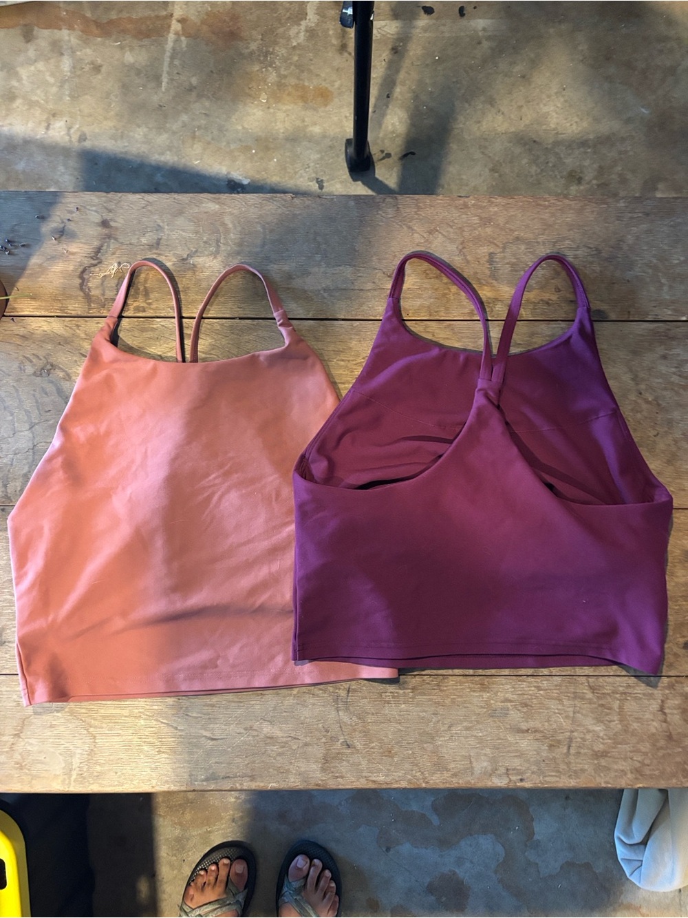 Old Navy athletic crop tops - Coral and Plum